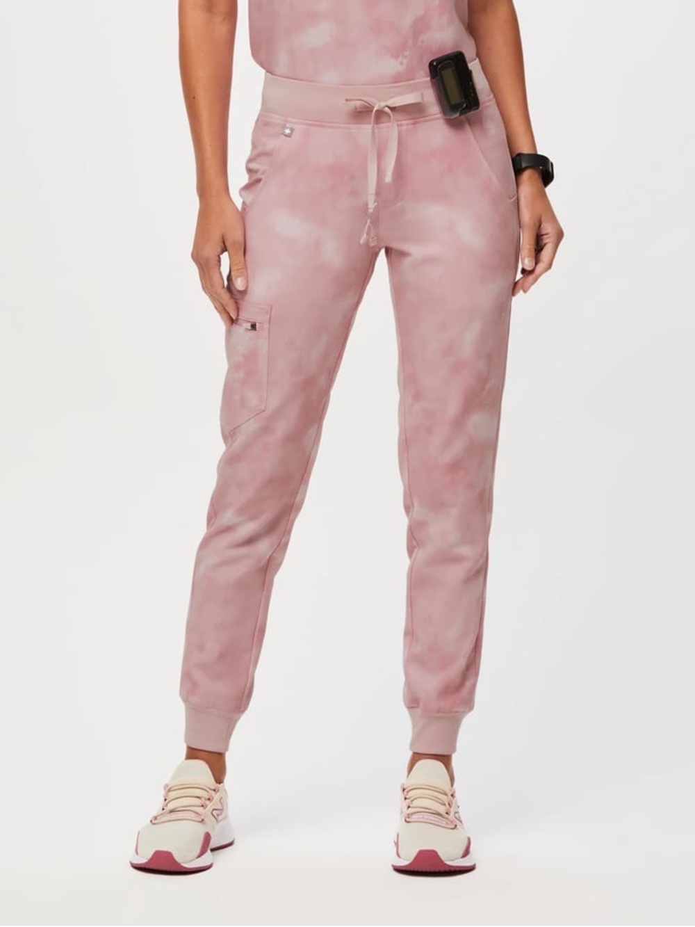 FIGS Pink Tie-Dye Zamora Scrub Jogger Pants
